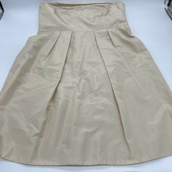 J Crew Silk Strapless Gown Size 16 Champagne Color - Picture 1 of 6
